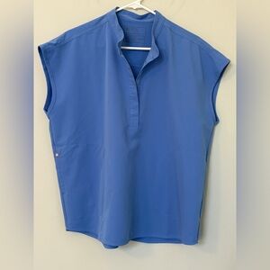Figs Technical Collection Rafaela Women's Blue Medical Scrubs Top, Size Large